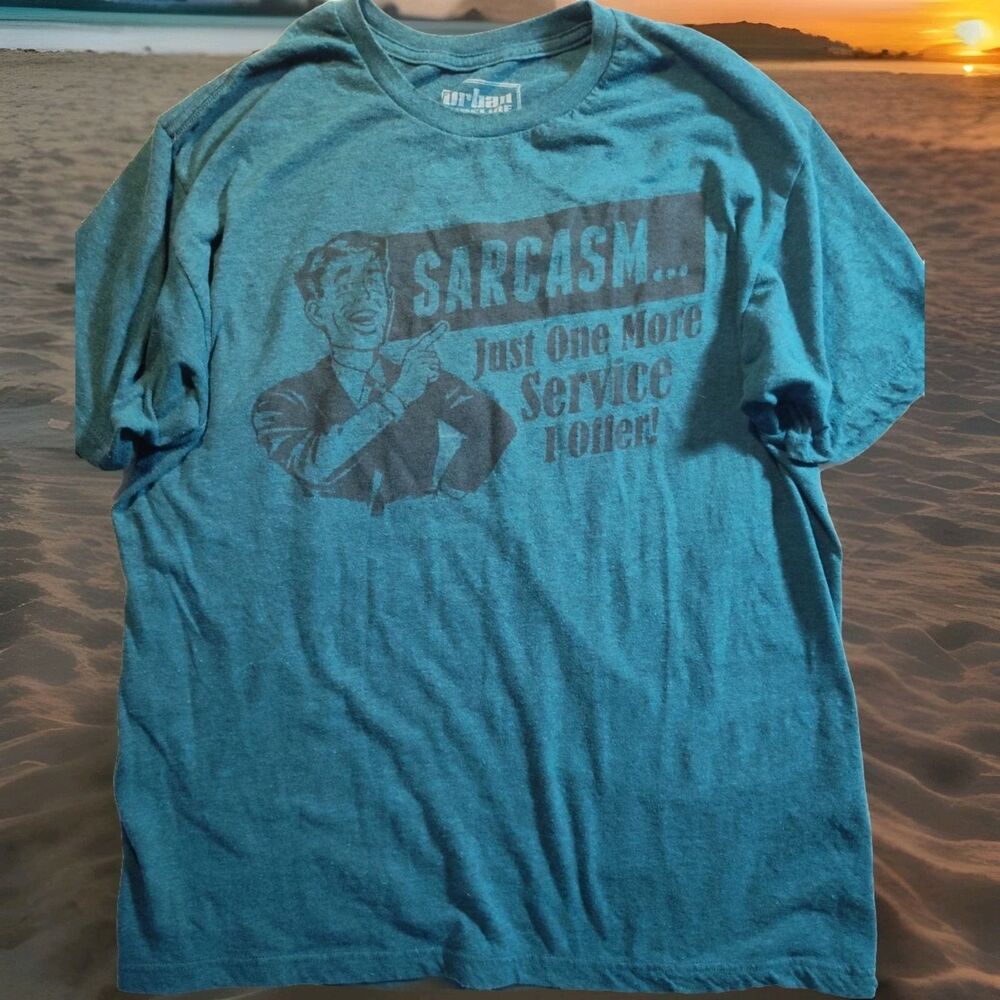 Urban PIPELINE Sarcasm Graphic Crew Tee Large T Shirt Cotton Blend 1462